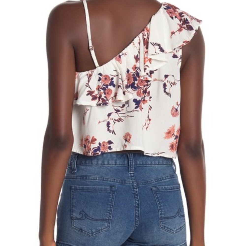 Roxy Lynette One-Shoulder Floral Blouse NWT sz L - Picture 2 of 4